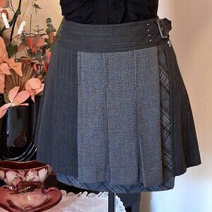 NWT DEPT Pleated Gray Mini High Waist Short Skirt Women’s Spring Fall Skirt 16